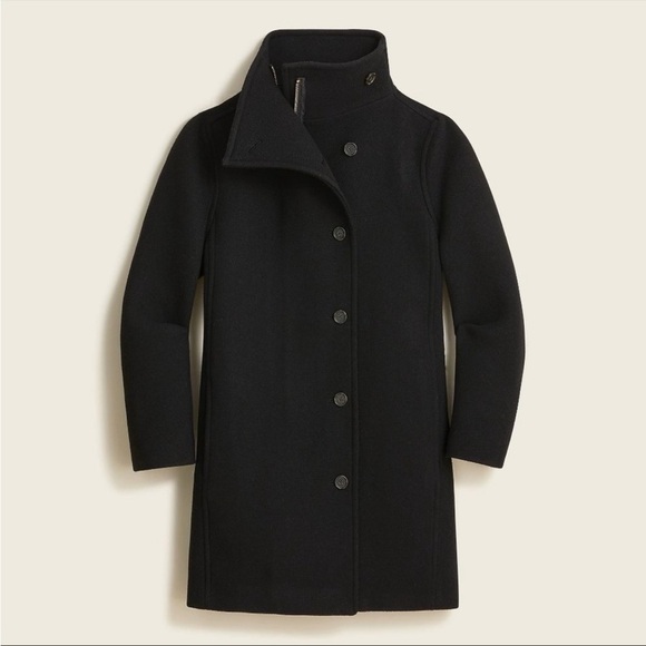 J. Crew Villa coat in Italian stadium cloth wool BA538 Black 8